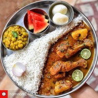 Simple non-veg Thali